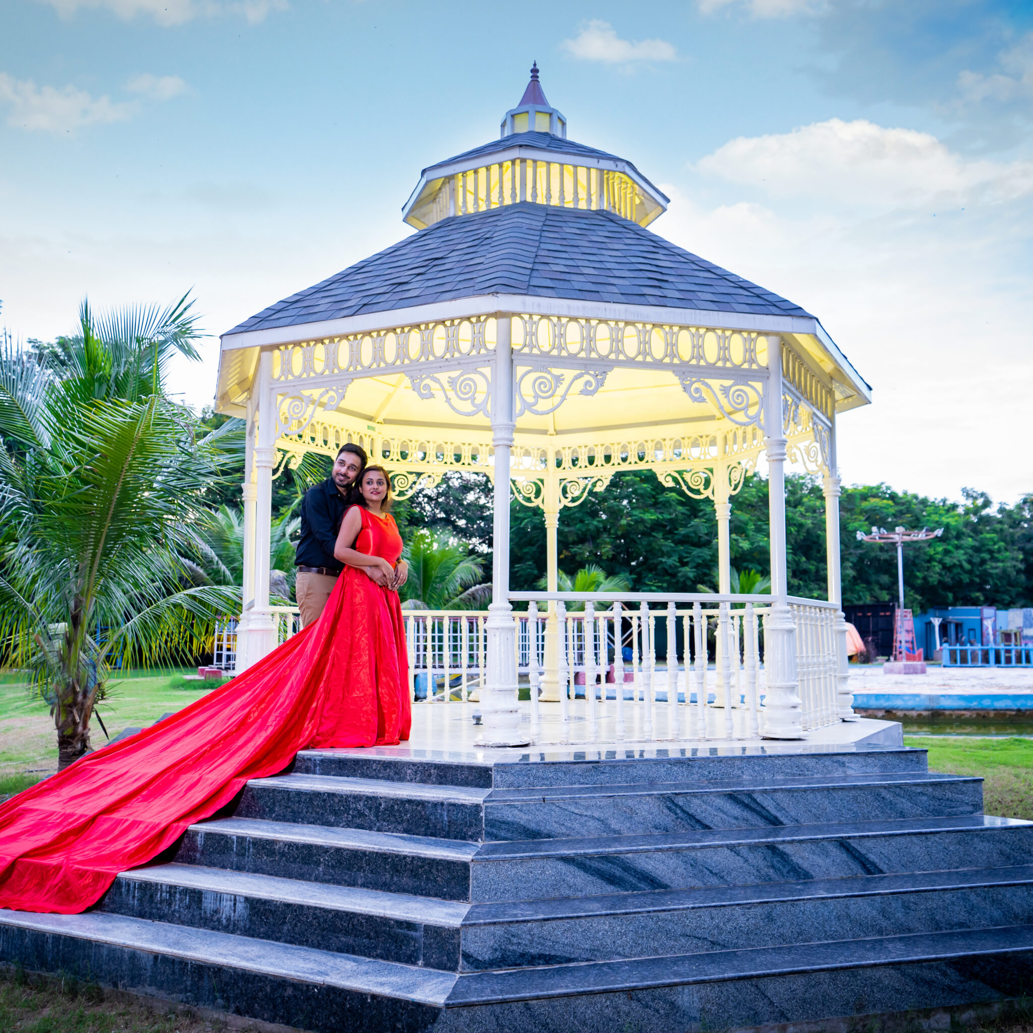 Joyful couple celebrating love during professional pre-wedding photography in Hyderabad by DigiArt Photography